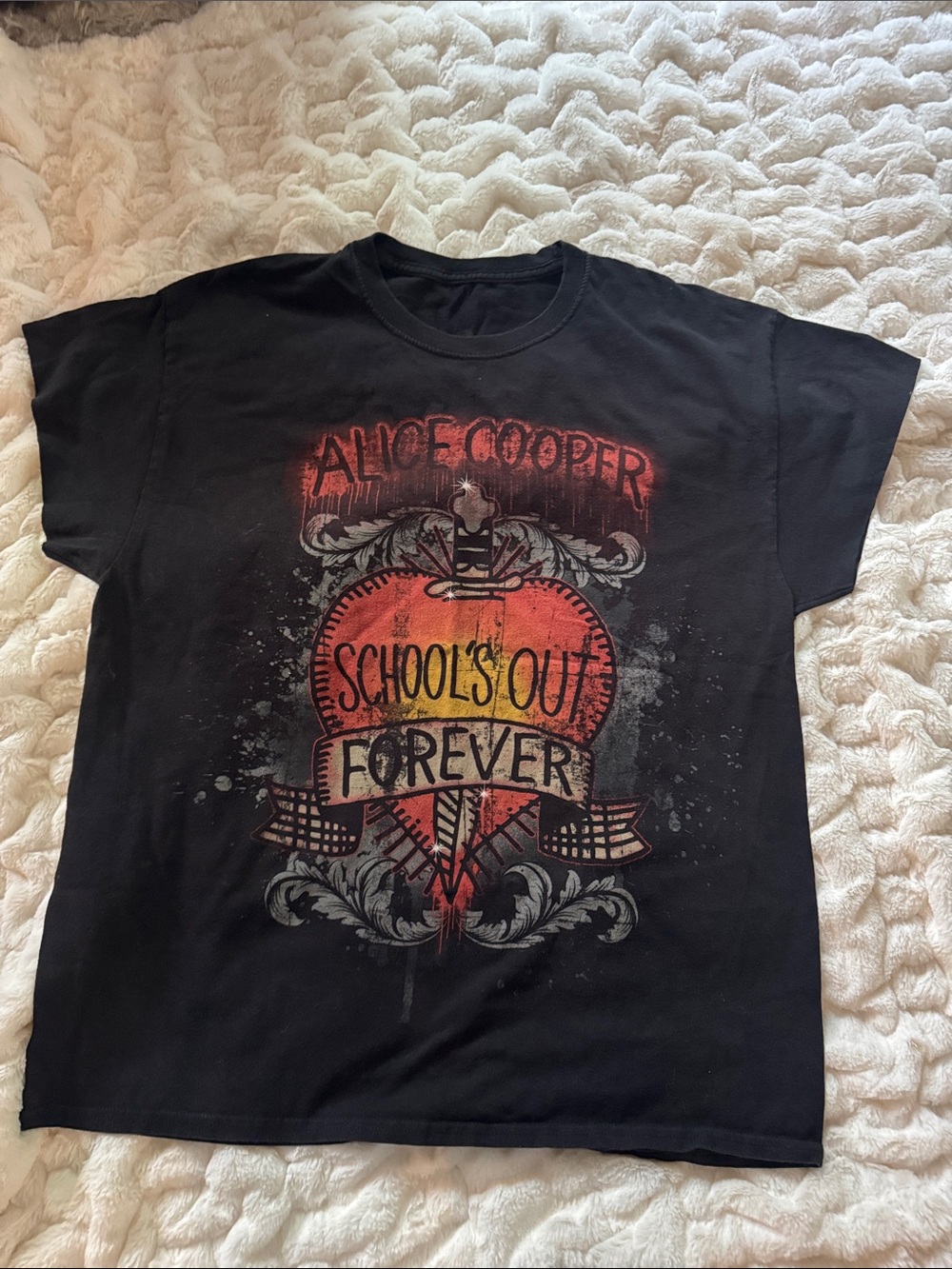 Alice Copper  Tour Black Graphic Short Tee - 'School's Out Forever'2014 tour